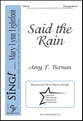 Said the Rain Three-Part Mixed choral sheet music cover